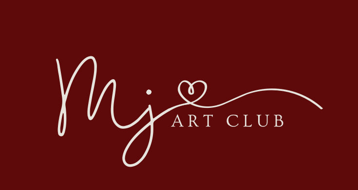 Logo of Mj Art Club with a red background